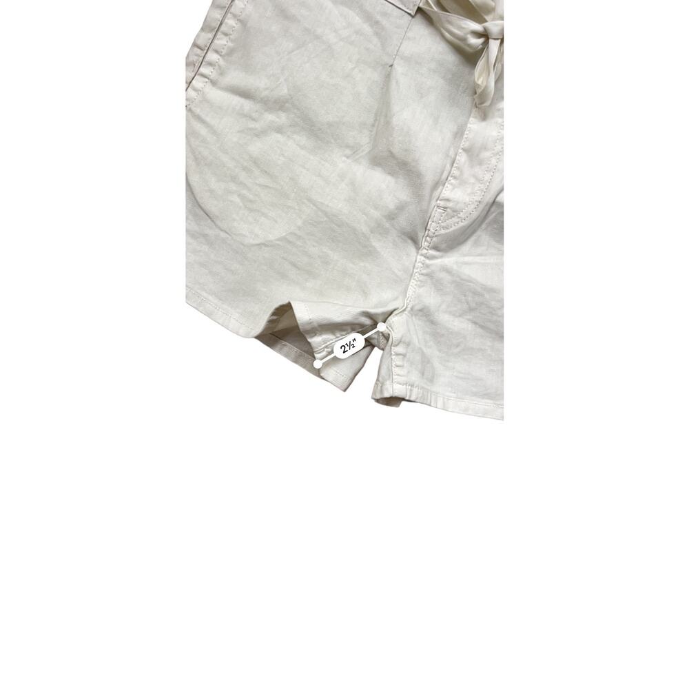 Hudson Pleated Paper Bag Waist Shorts Linen Blend Beige Womens Size 26 High Rise - Picture 6 of 7